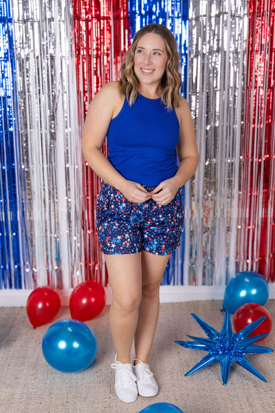 IN STOCK Tara Ribbed Tank - Royal Blue