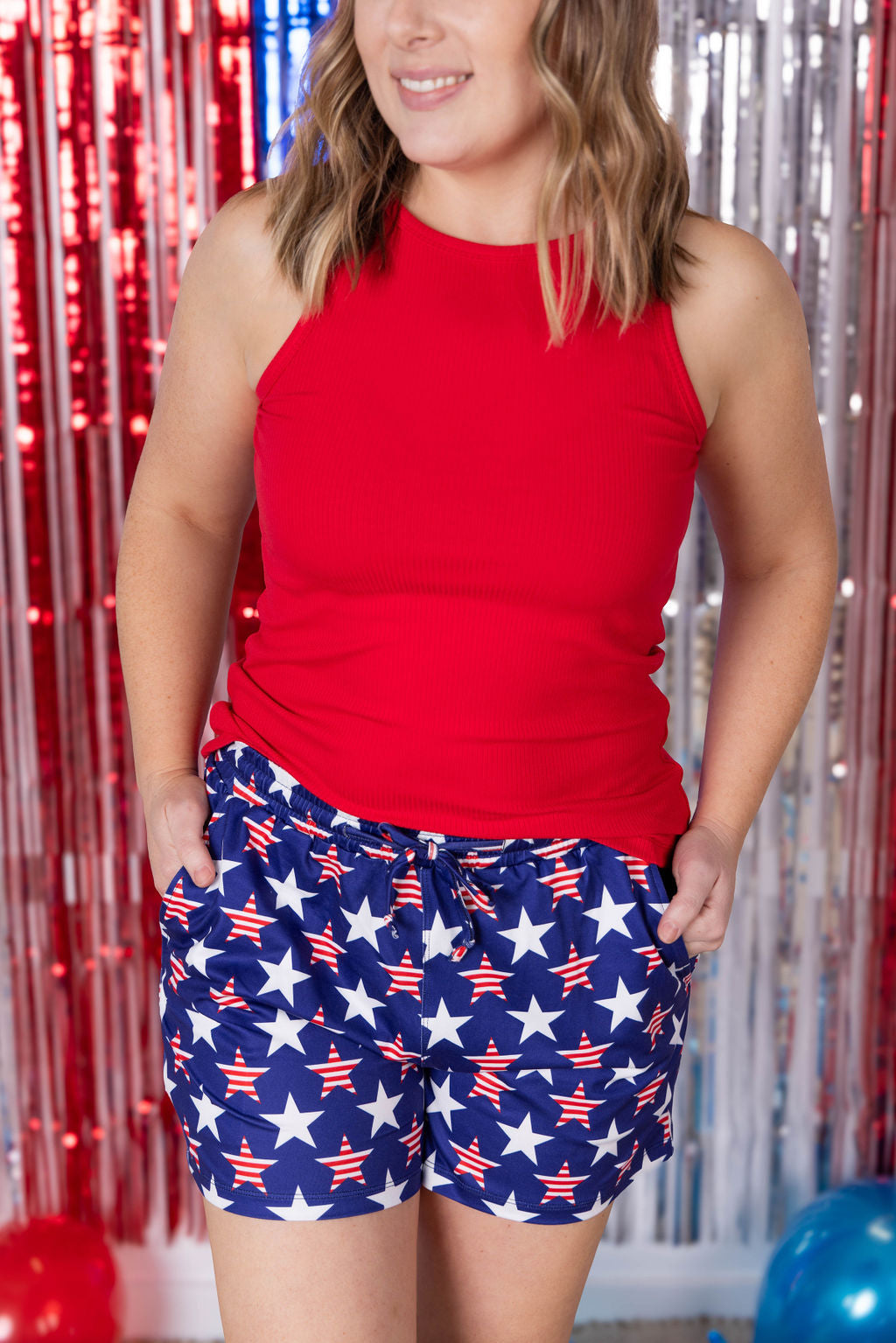 IN STOCK Jamie Shorts - Navy Stars and Stripes