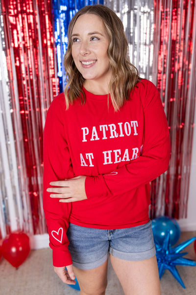 IN STOCK Corrine Embroidered Pullover Top - Patriot at Heart