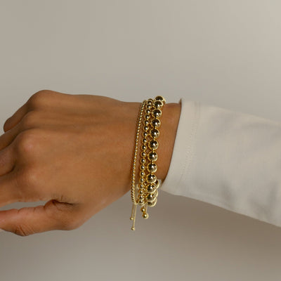Gold Adjustable Bracelet in 5mm