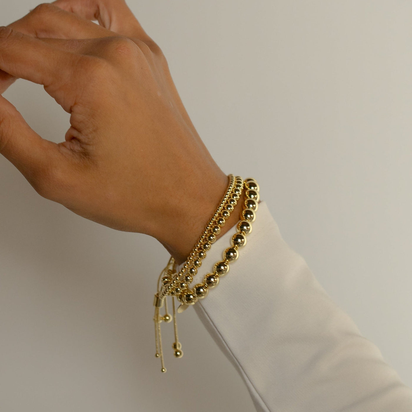 Gold Adjustable Bracelet in 5mm