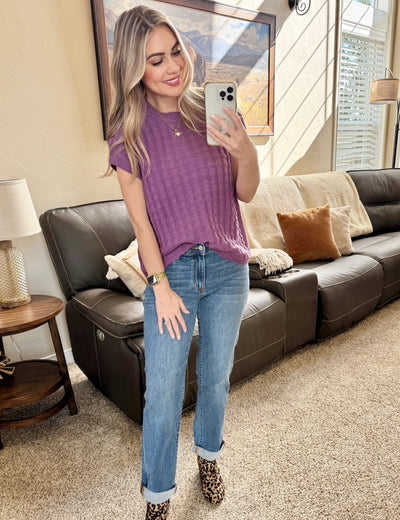 IN STOCK Kelly Knitted Top - Plum