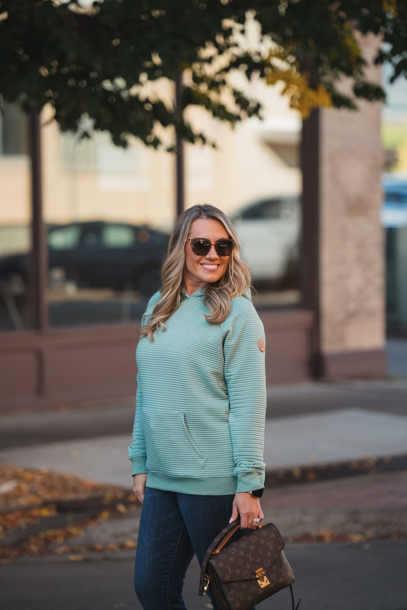 IN STOCK Tatum Textured Pullover Hoodie - Sea Green