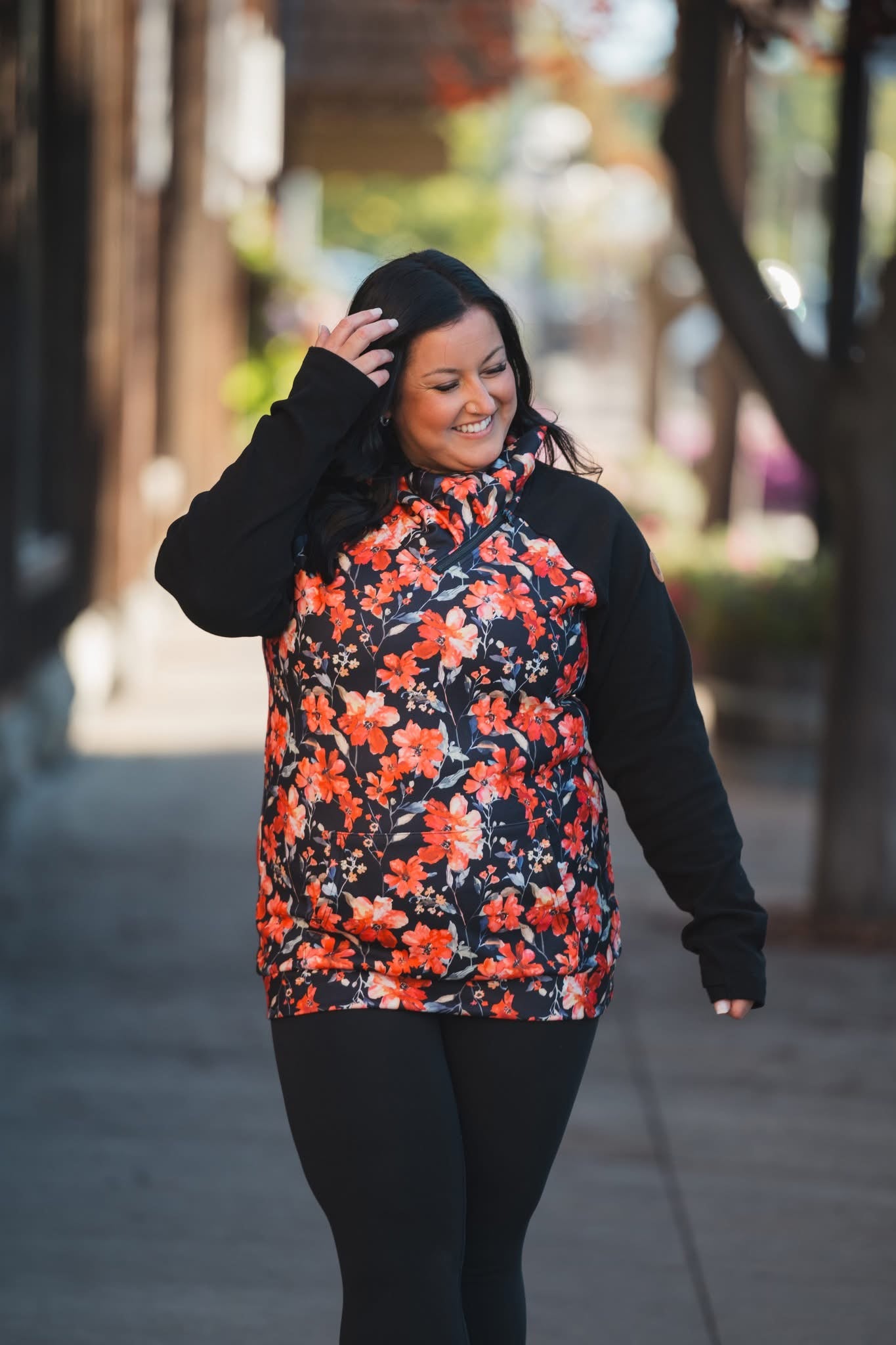 IN STOCK Zoey ZipCowl Sweatshirt - Sunset Floral