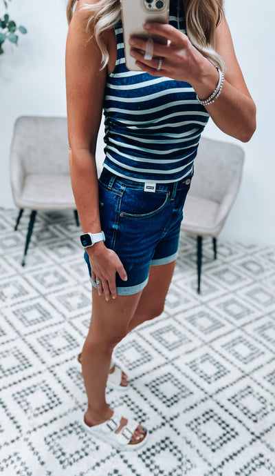 Judy Blue Dark Wash Cuff Short