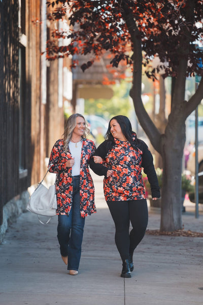 IN STOCK Zoey ZipCowl Sweatshirt - Sunset Floral