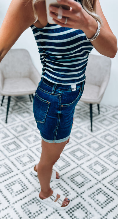 Judy Blue Dark Wash Cuff Short