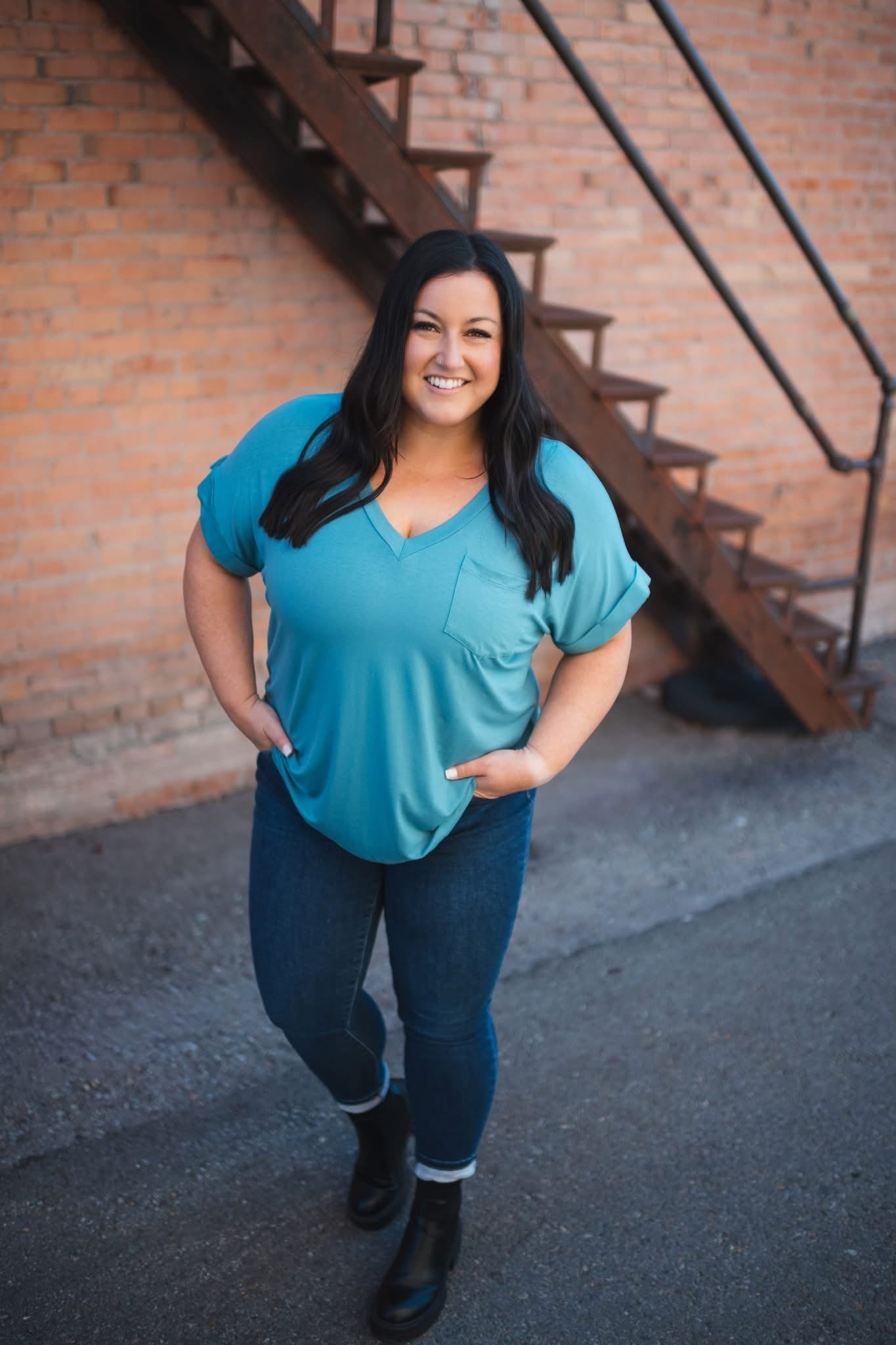IN STOCK Sierra Pocket Top - Light Teal