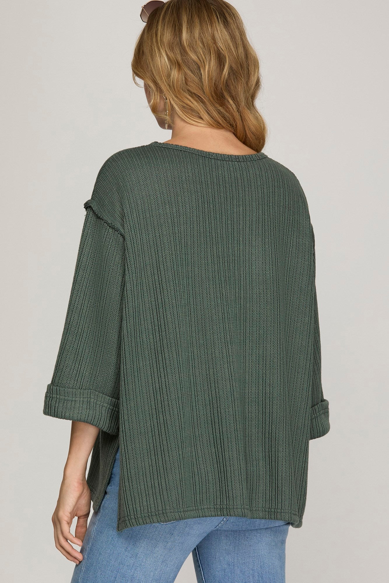 Canyon Ridge Knit Top- Olive