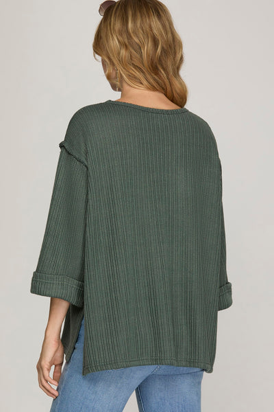 Canyon Ridge Knit Top- Olive