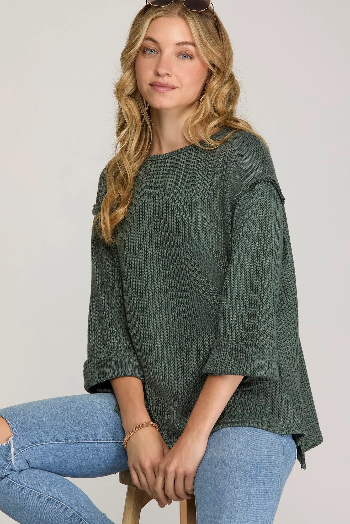 Canyon Ridge Knit Top- Olive
