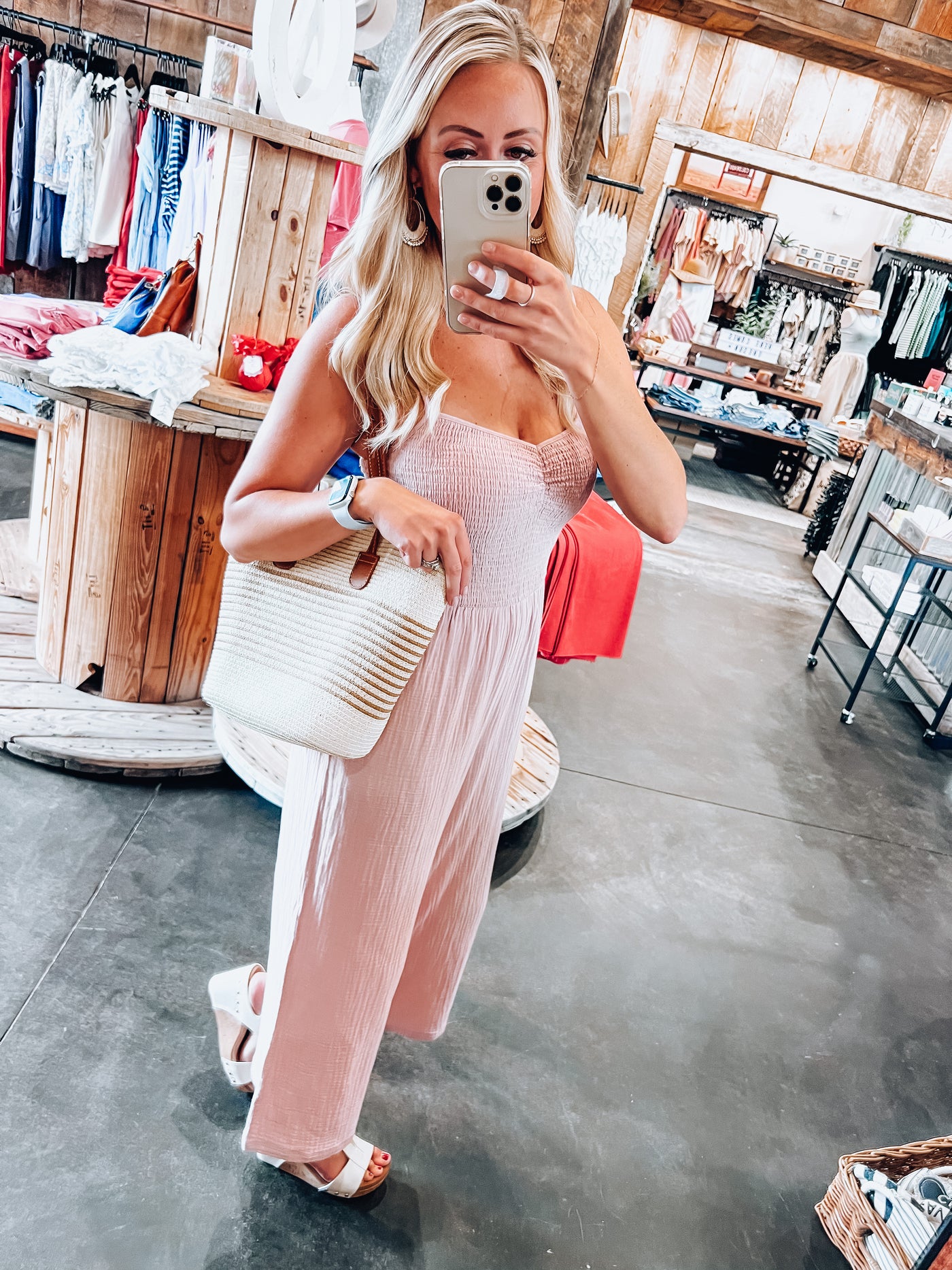 Jenny Light Pink Jacquard Jumpsuit