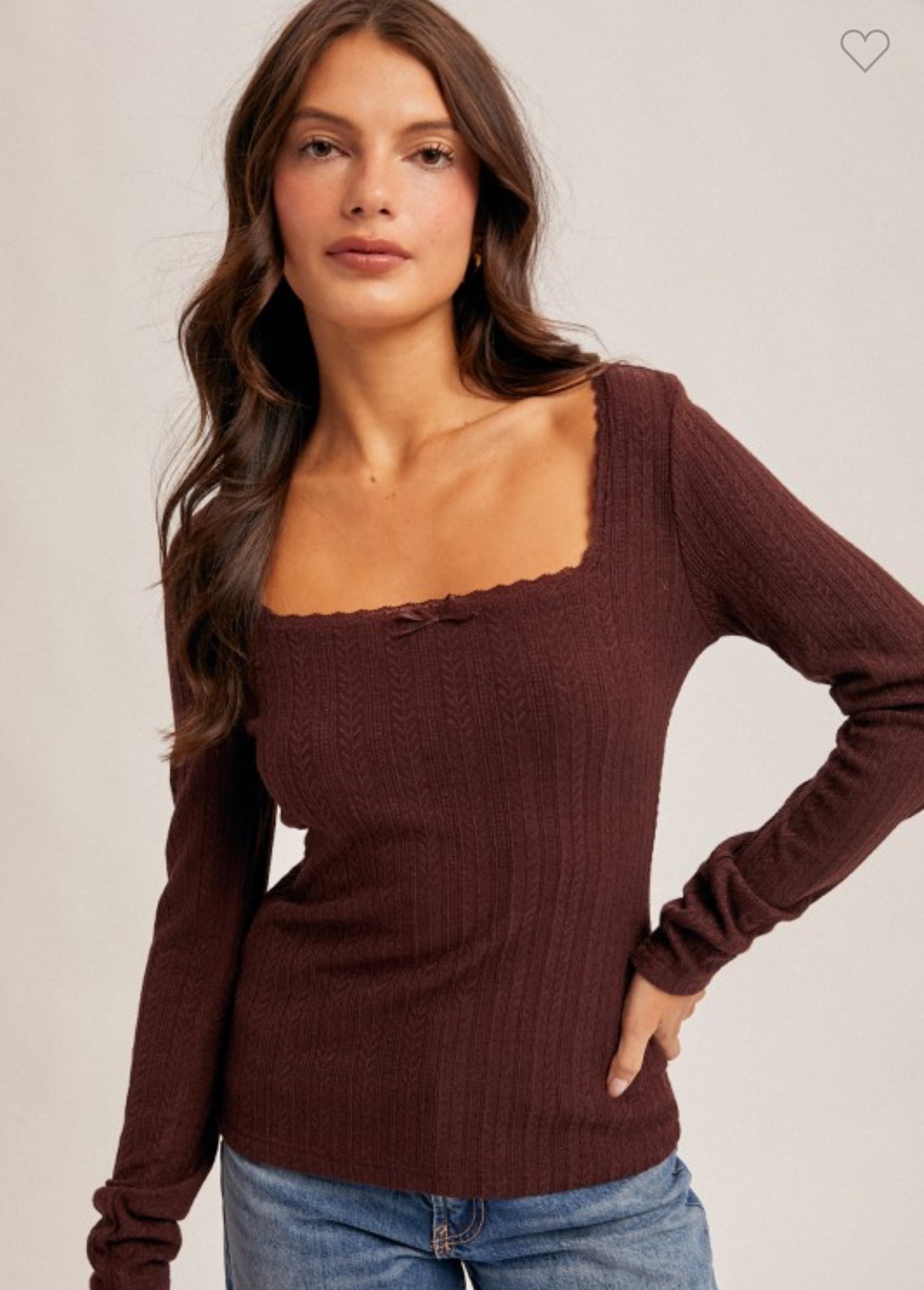 Bordeaux Lace Edge Top