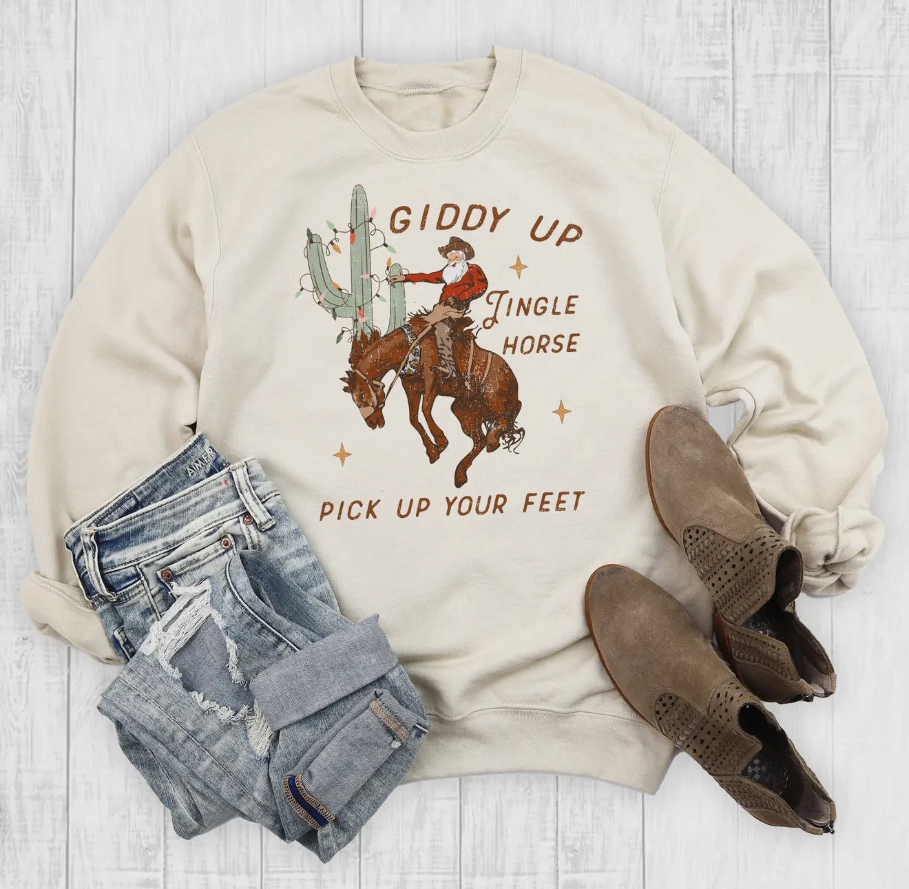 Giddy Up Jingle Horse Sweatshirt 12.8