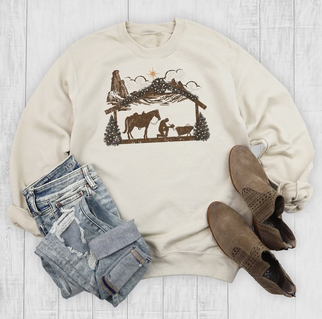 Western Nativity Sweatshirt 12.8