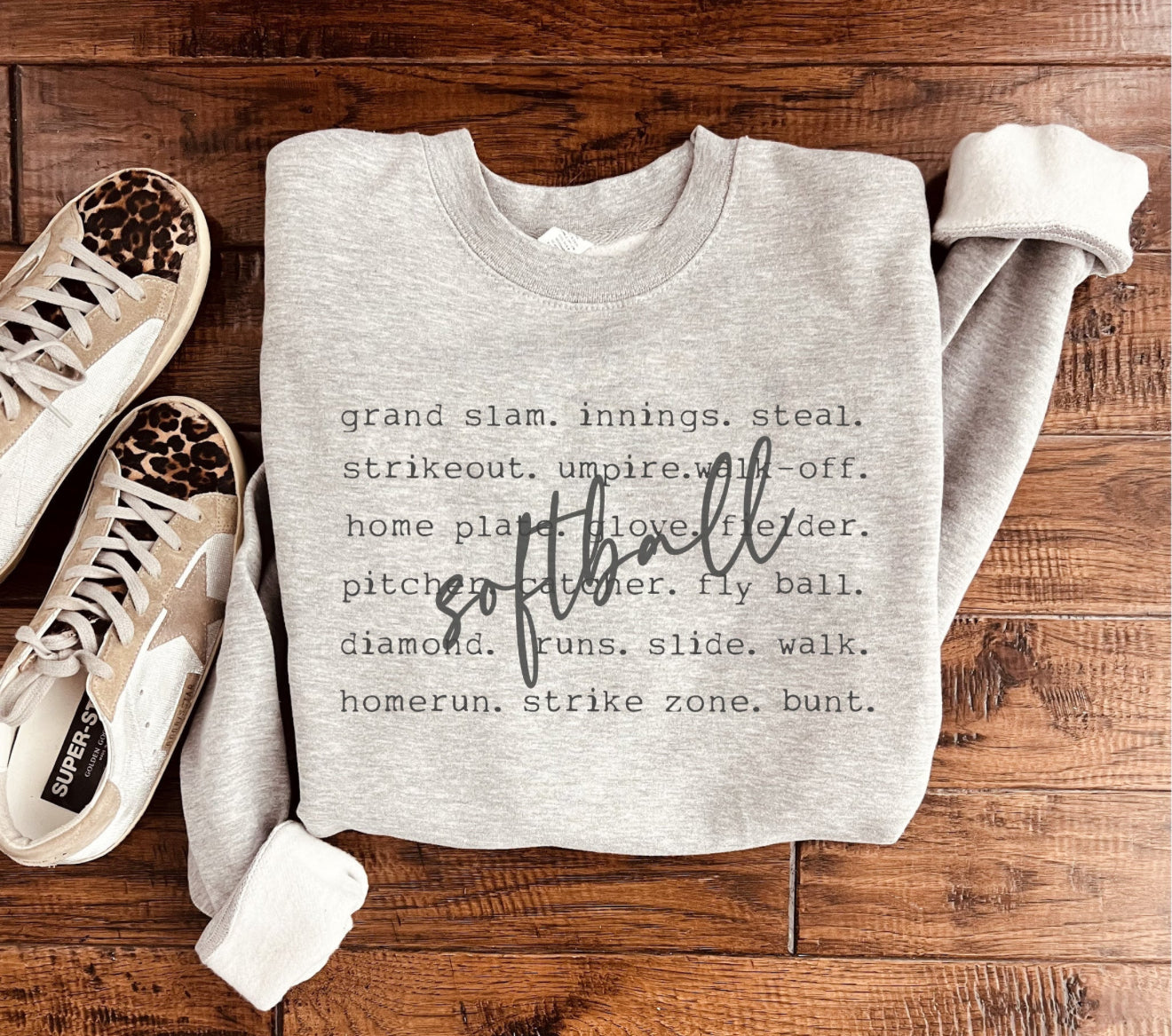 Softball Words Sweatshirt 4.25