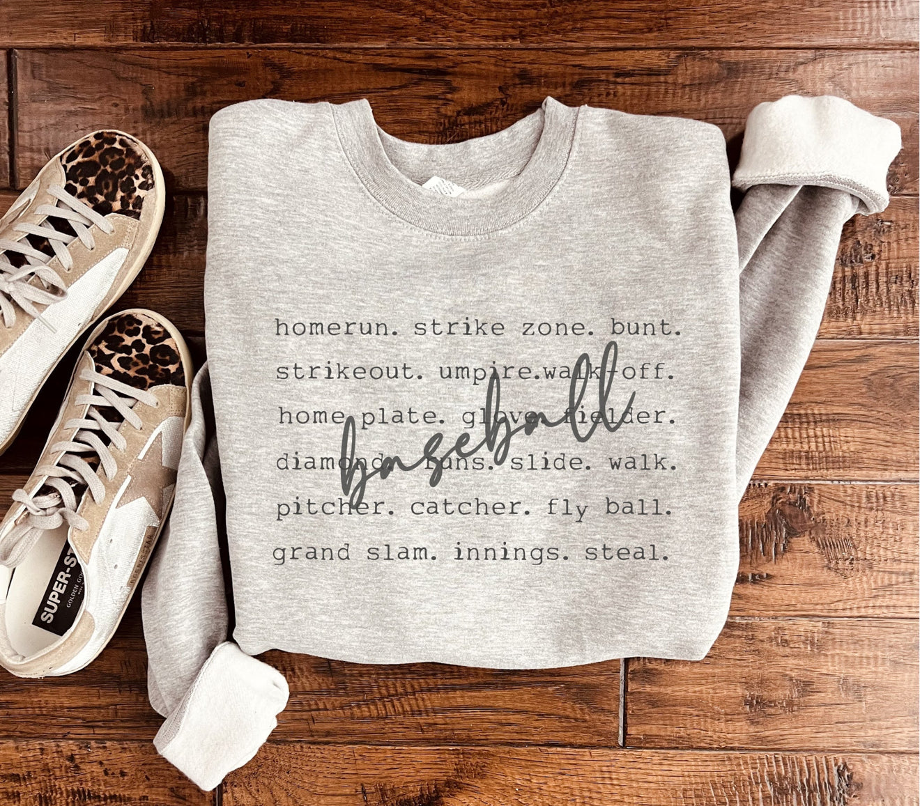 Baseball Words Sweatshirt 4.25