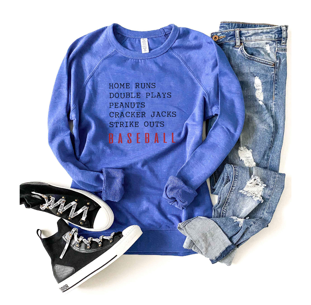Homeruns Double Plays French Terry Raglan Sweatshirt 4.25