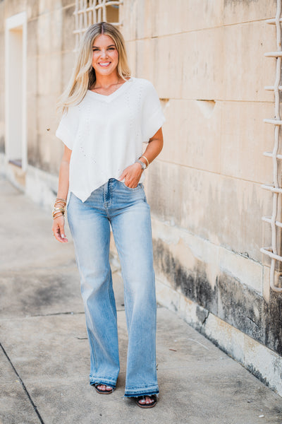 High Rise Wide Leg Shadow Jeans
