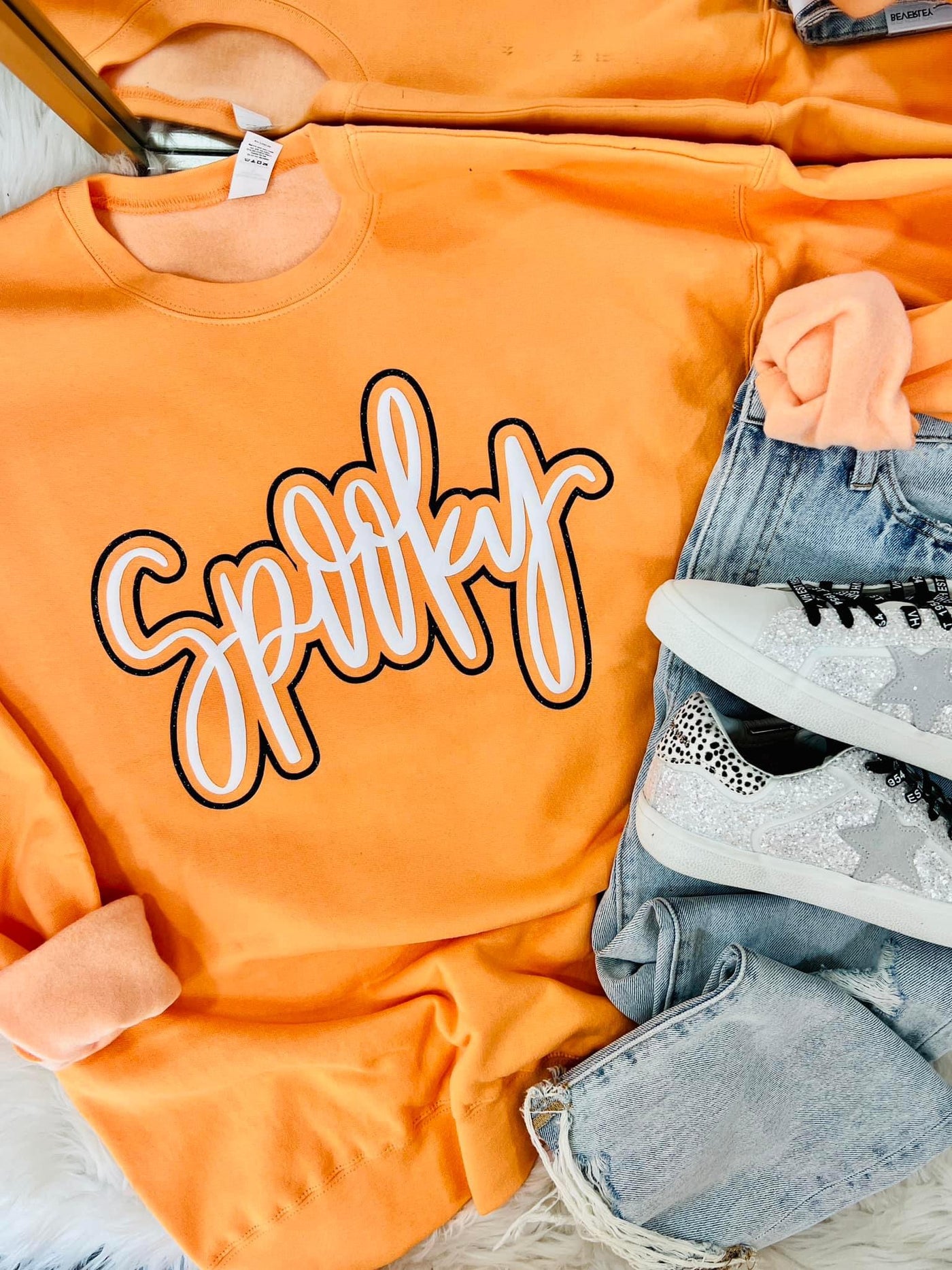 Spooky Puff Glitter Sweatshirt