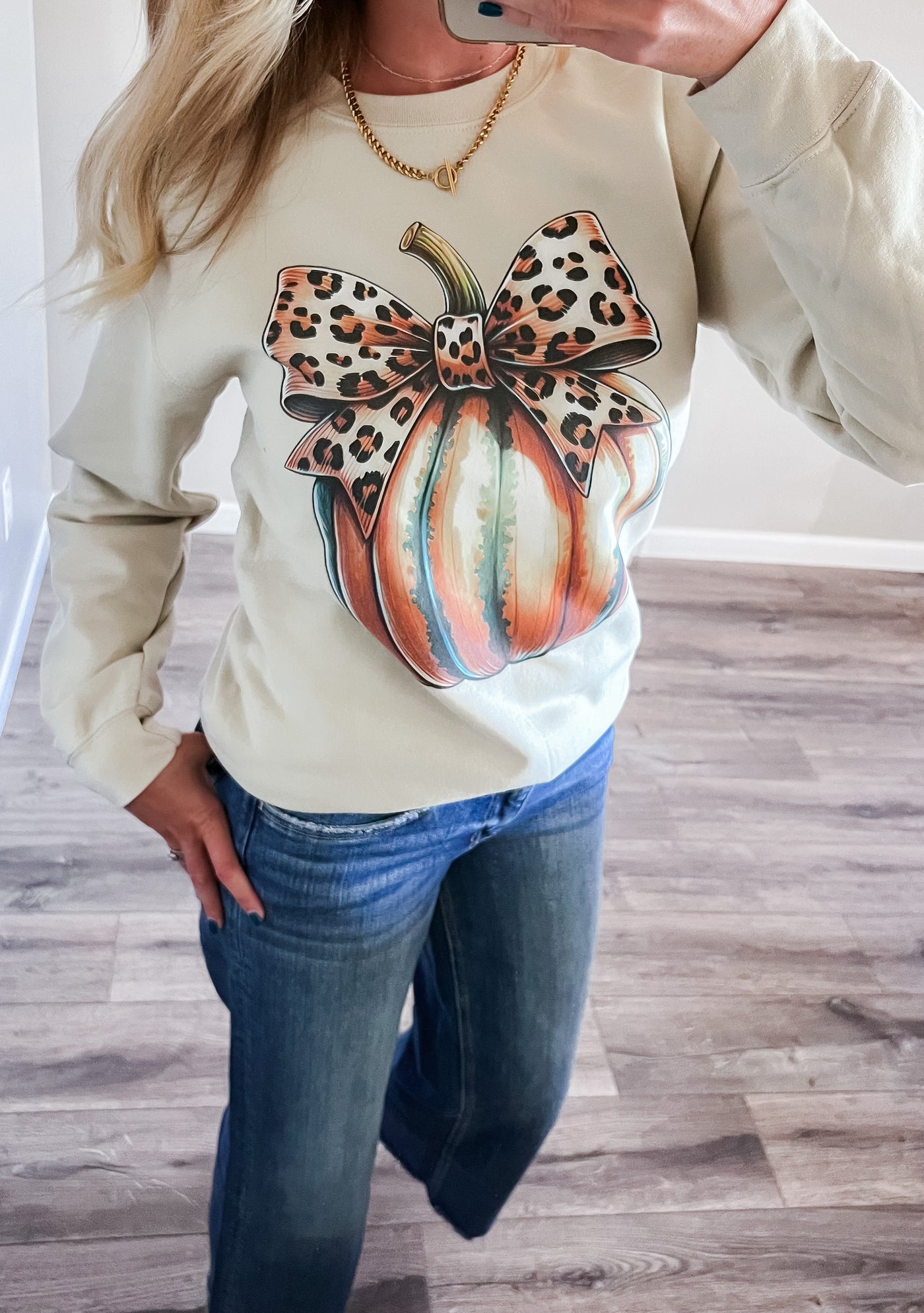 Pumpkin Leopard Sweatshirt