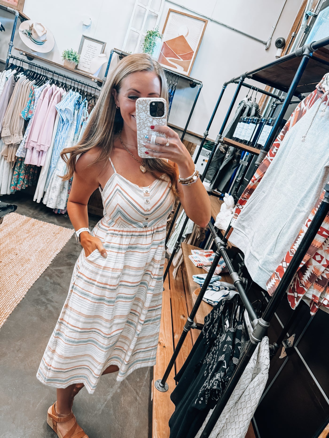 Sunstone Striped Midi Dress