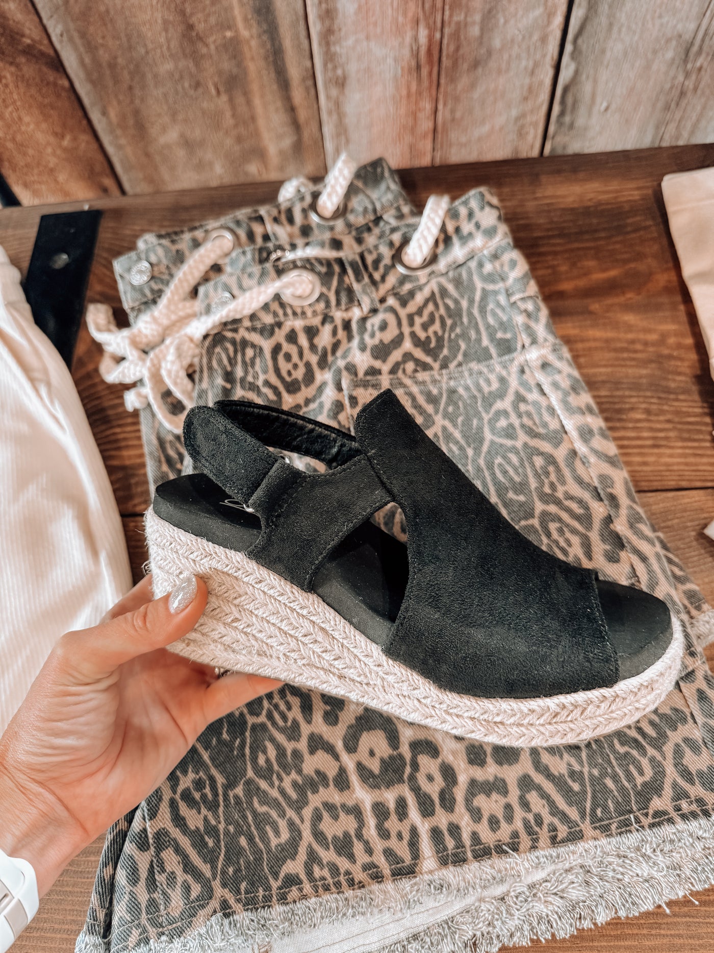 Corkys Pose- Black Faux Suede