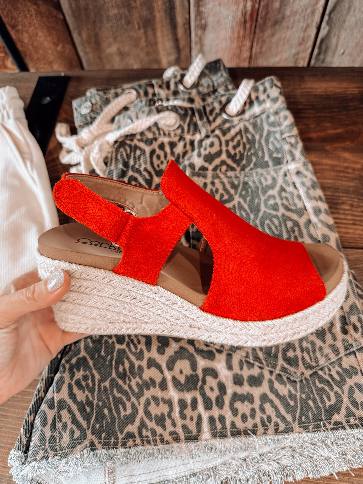 Corkys Pose- Red Faux Suede