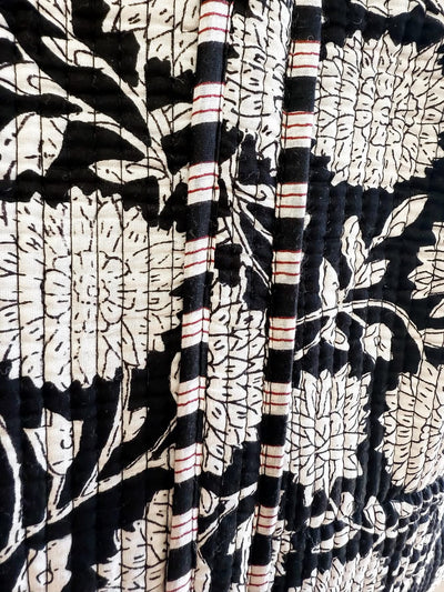 Midnight Blooms Quilted Bag