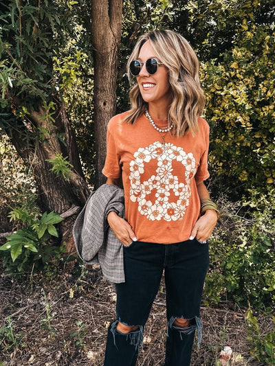 Peace Fall Floral Tee