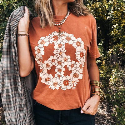 Peace Fall Floral Tee
