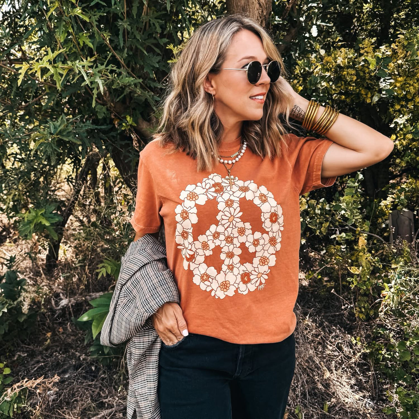 Peace Fall Floral Tee