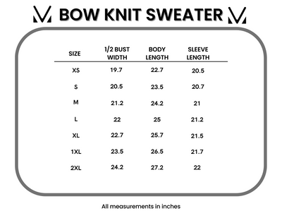 IN STOCK Bethany Bow Knit Sweater - Olive
