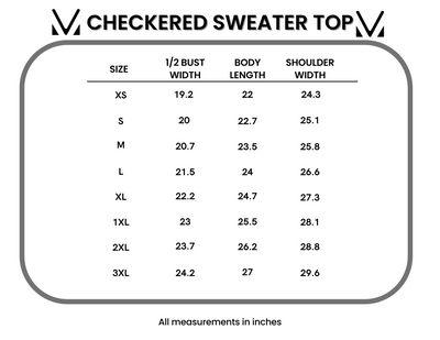 IN STOCK Checkered Sweater Top - Sage