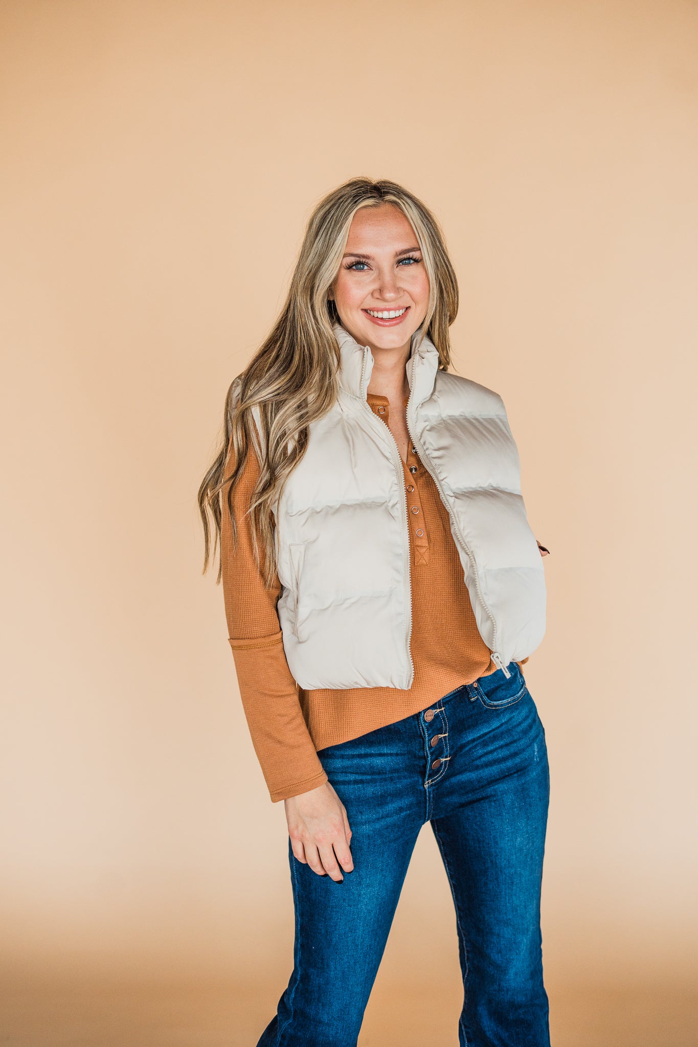 Cream Issey Puffer Vest