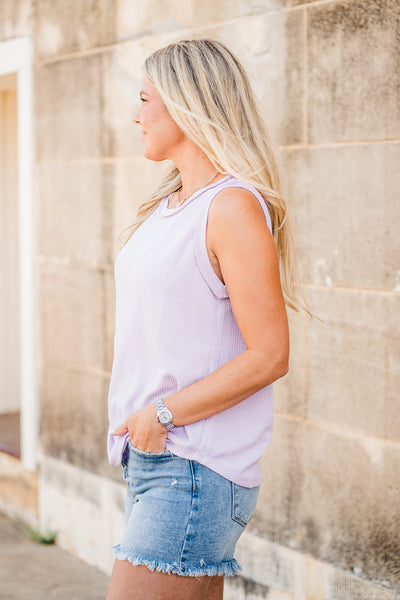 Round Neck Tank Top-Lilac