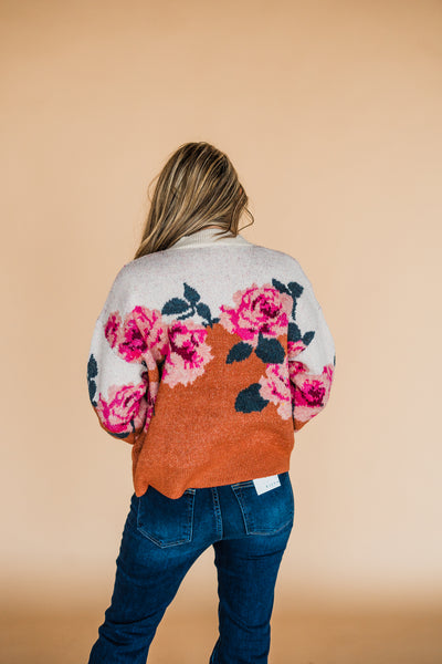 Rust Floral Molly Sweater