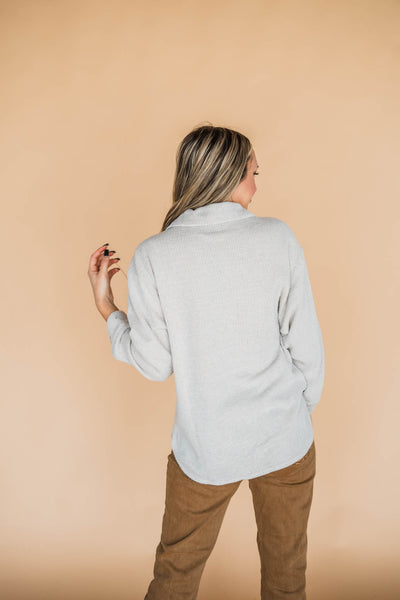 Oatmeal Brushed Button Down Shacket
