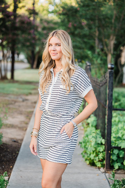 Black and White Driftwood Romper