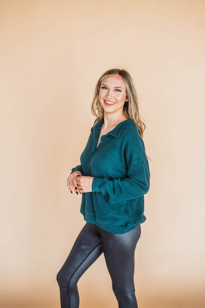 Teal Blue/Green Heavy Knit Pullover