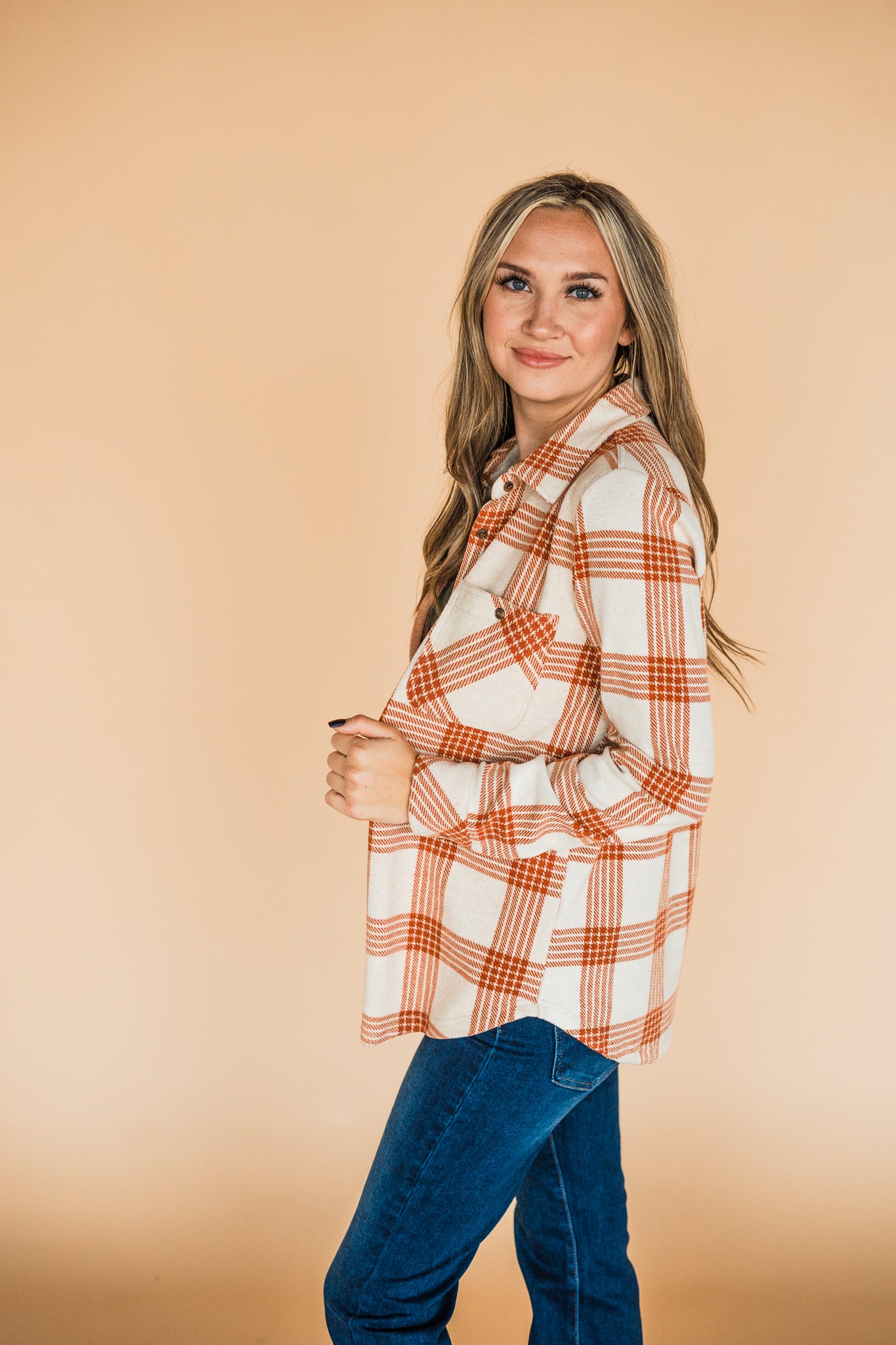 Lewis Shirt- Rust Ivory Plaid