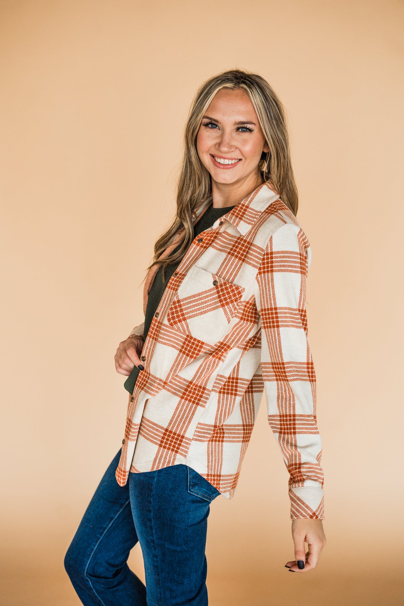 Lewis Shirt- Rust Ivory Plaid