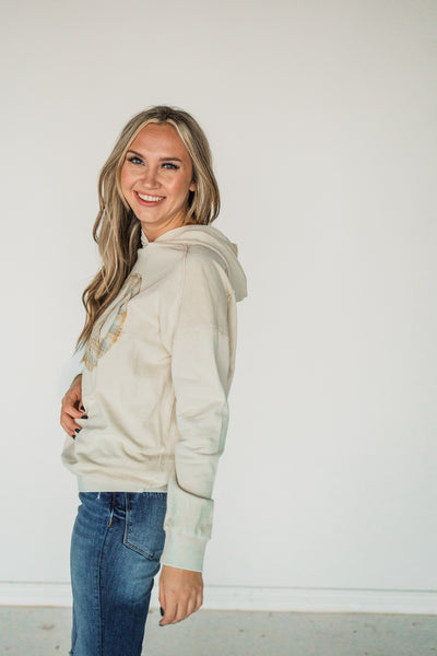 Oatmeal Peace Sign Pullover