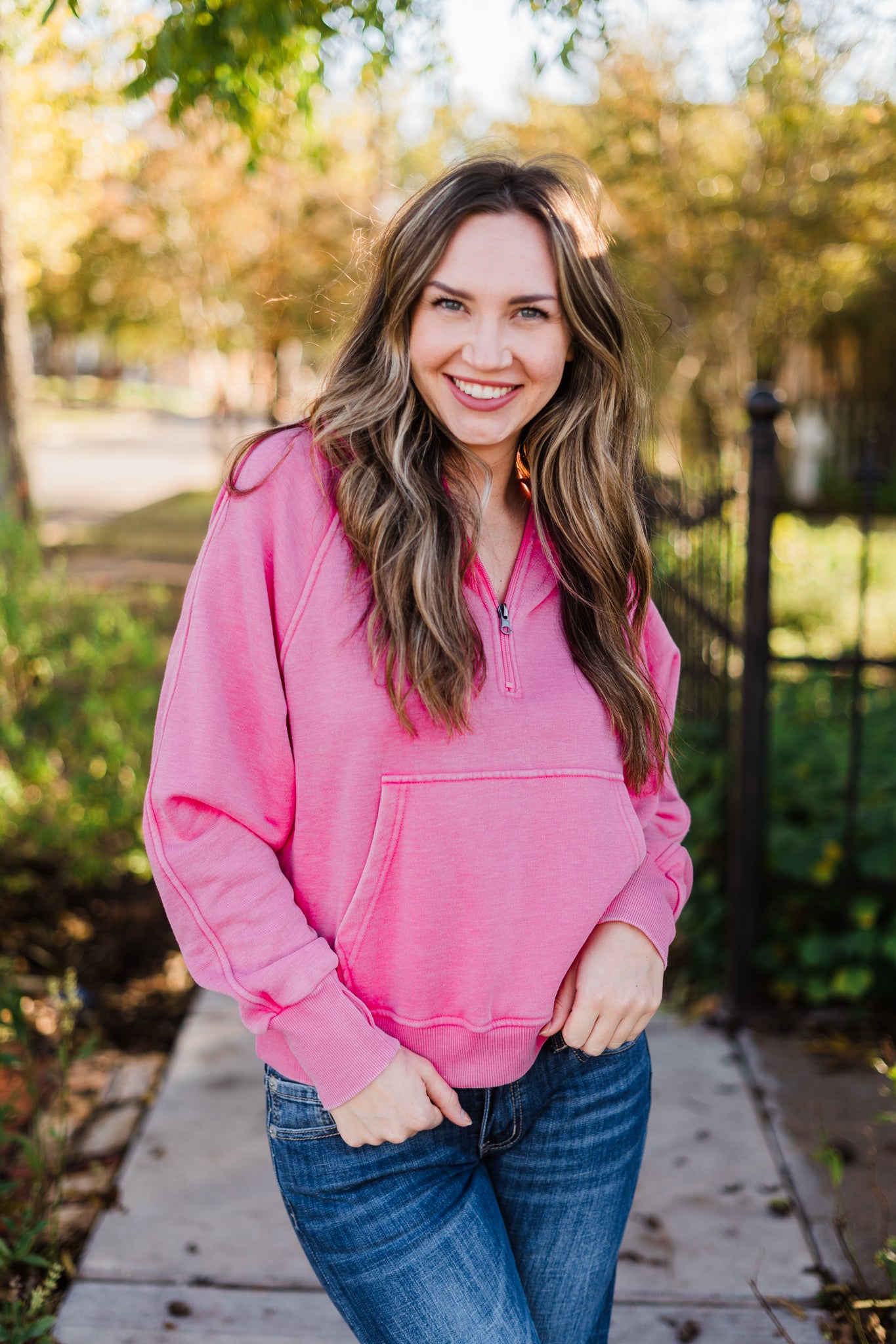 Bright Pink Hooded Sweatshirt