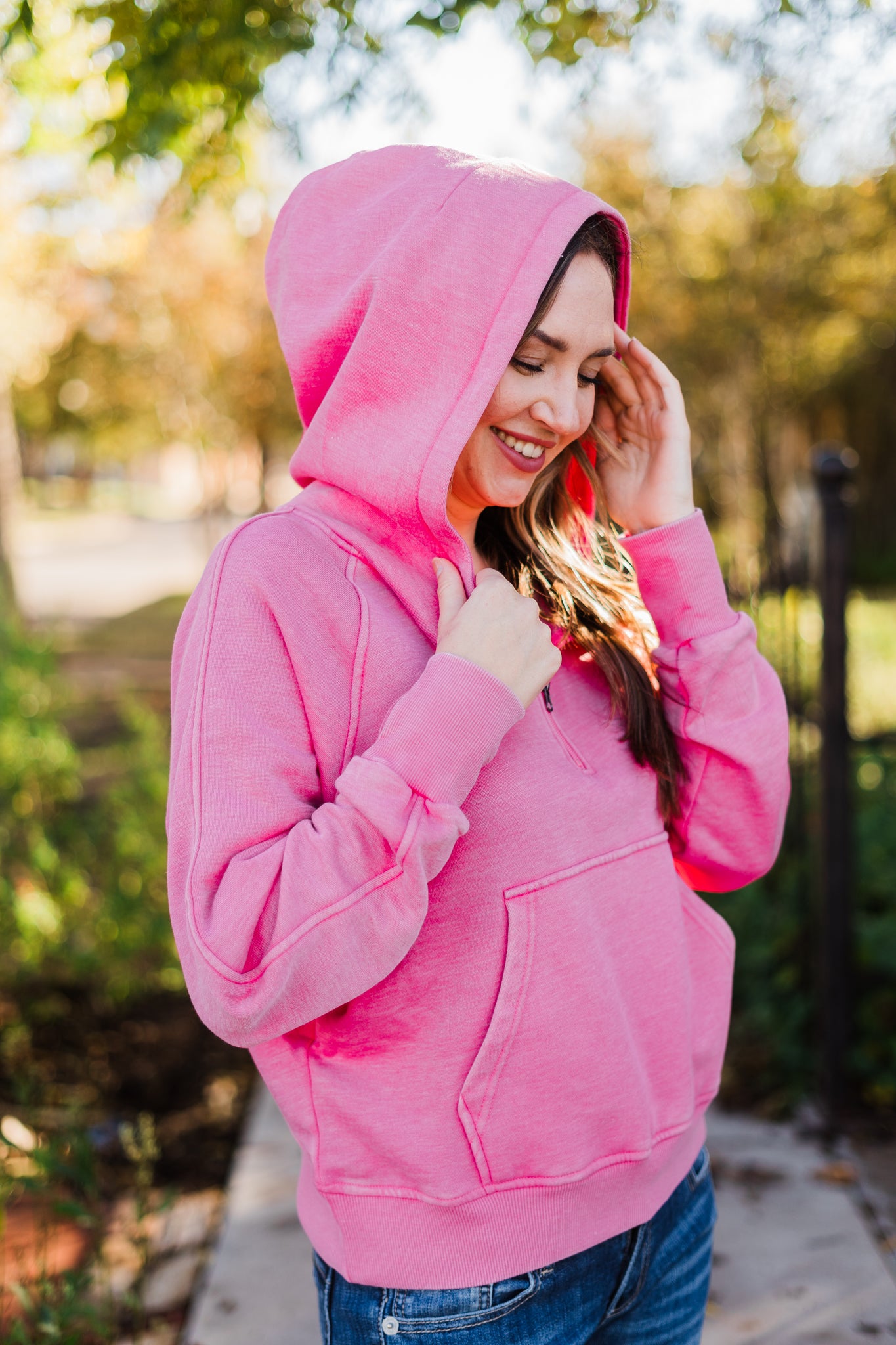 Bright Pink Hooded Sweatshirt