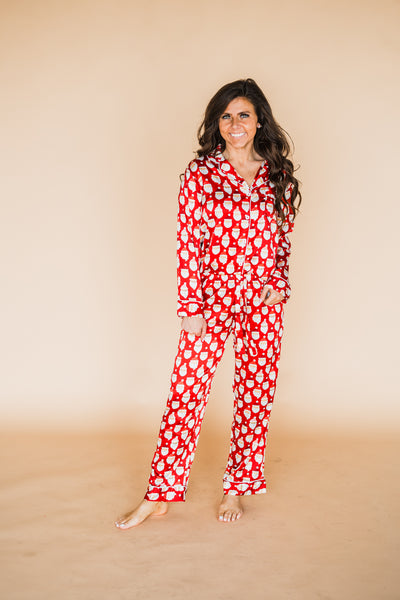 Holly Jolly Santa Silky Satin Pajama Set