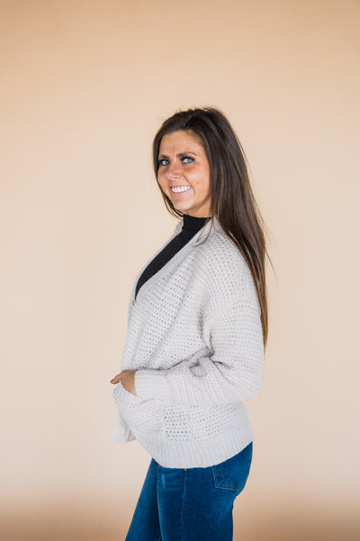 Soft Almond Woven Button Front Cardigan