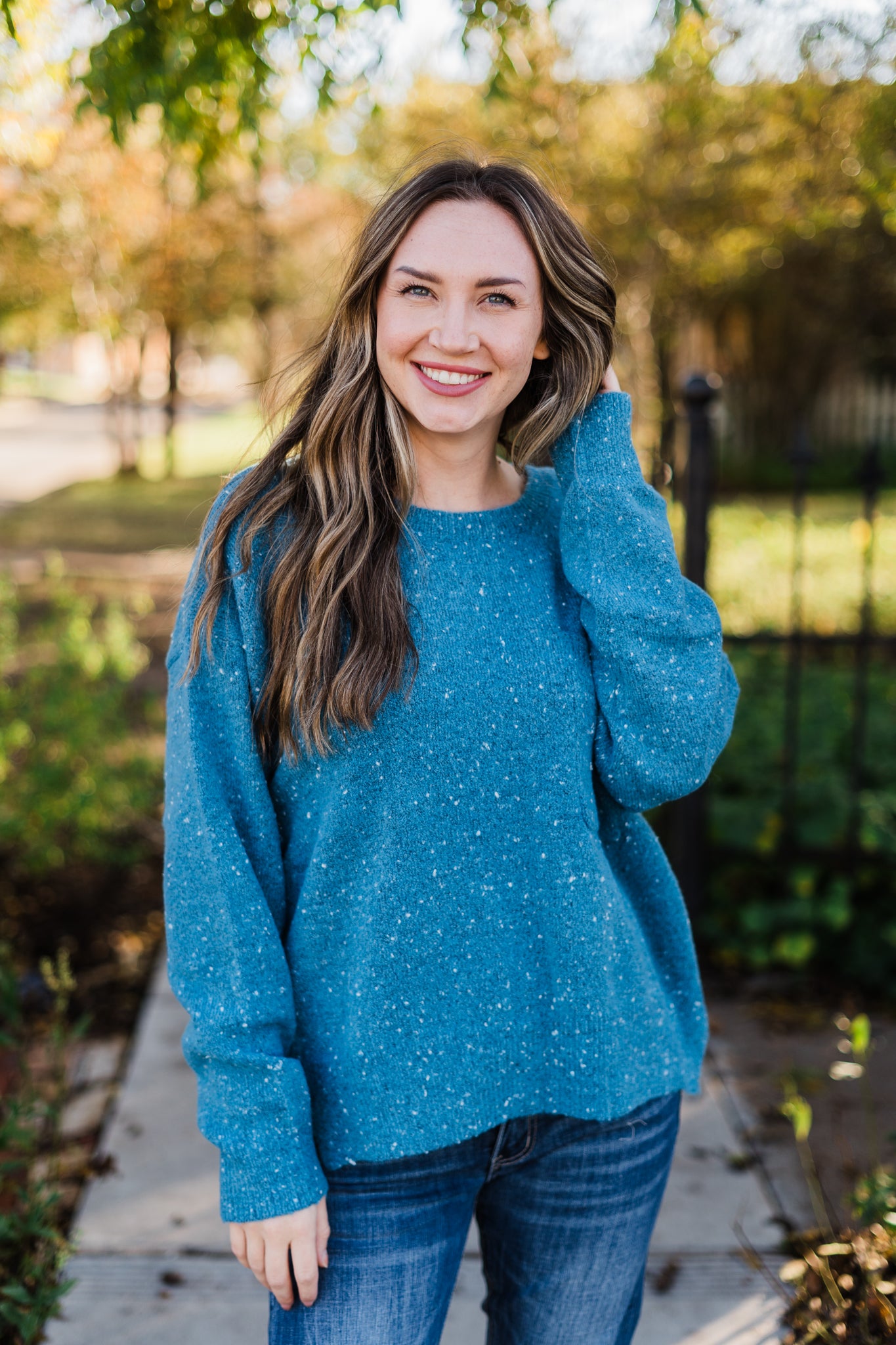 Blue Confetti Sweater