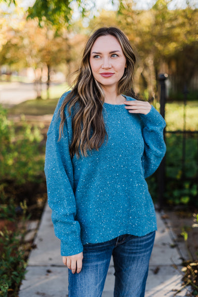 Blue Confetti Sweater