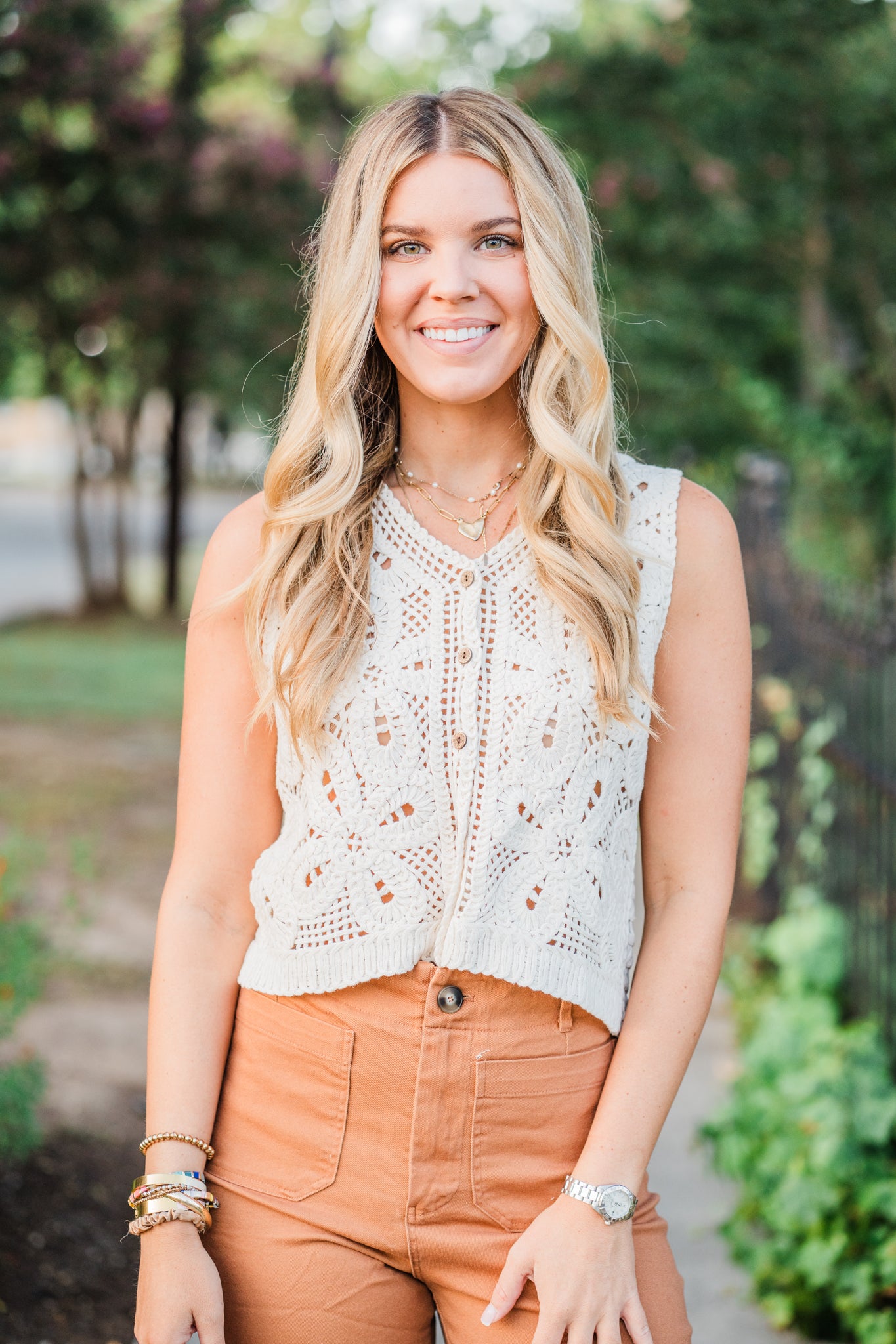 The Wildflower Crochet Button-Down